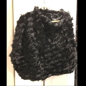 REAL FUR poncho cape